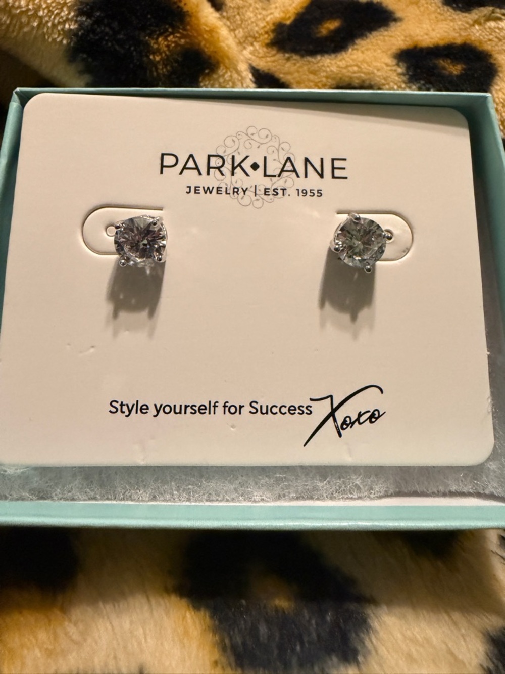 Park Lane Clear Crystal Round Stud Earrings - Silver-Tone